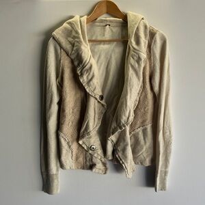 FP Movement by Free People Cream Hooded Cardigan